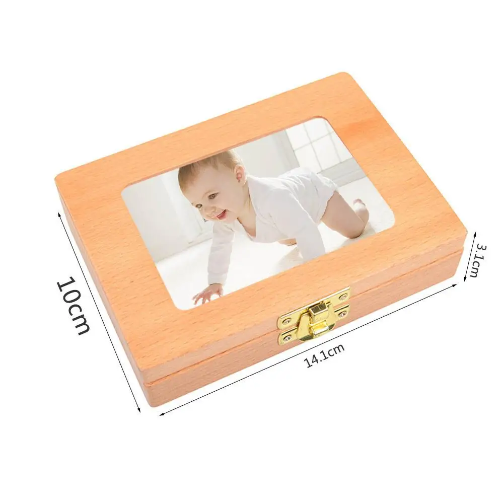 Деревянная детская фоторамка Силиконовая зубная щетка для малышей коробка для хранения детская коробка для хранения зубов