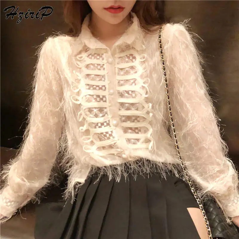

HziriP 2019 Elegant Sweet Spring Autumn Tassel Cardigans Loose Casual Vintage High Quality Fresh Women Tops Shirts Lazy Style