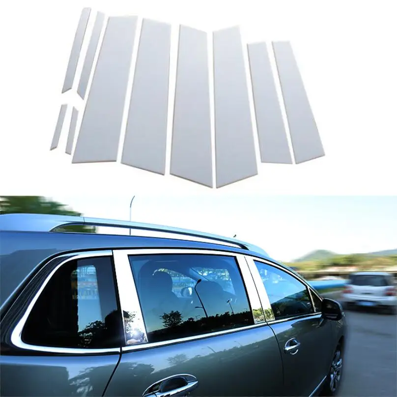 

car-styling case For Peugeot 3008 2013-2016 car Styling stainless steel window garnish pillar windows middle strip trim frame