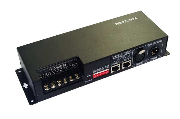 

Warford fast shipping wholesale DC 12-24V 27 channel 9 group dmx 512 led decoder led RGB controller
