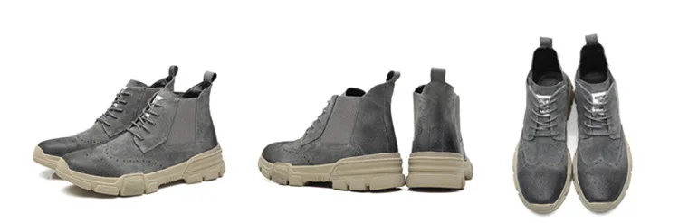 Теплые Ретро Модные ботинки Для мужчин обувь натуральная кожа с гравировкой Brooke's Челси Для Мужчин's Boots38-46