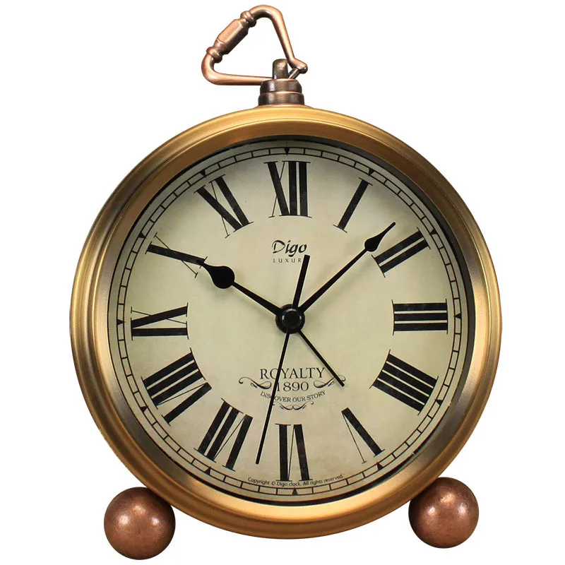 Ретро Будильник европейские бесшумные будильники бронзового цвета часы с римскими цифрами креативные настольные часы металлические домашний декор для спальни