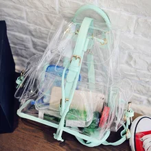 Мода лето розовый зеленый прозрачный рюкзак Лолита студент SAC DOS Mochila Рюкзак Девушка пакет