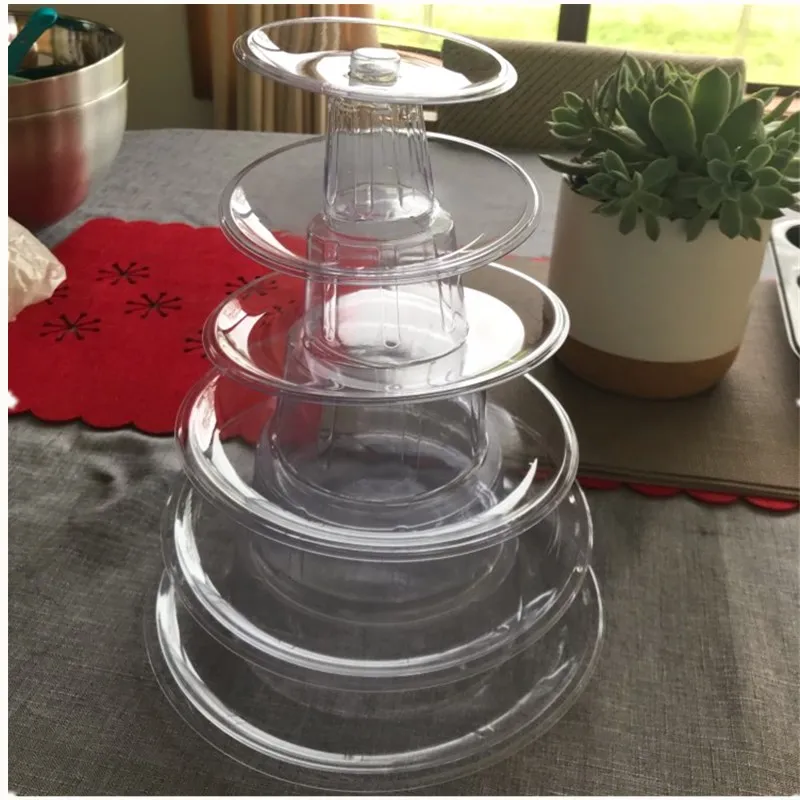 6 Tiers PVC Macaron Tower Cake Stand Fondant Cupcake Display Rack Birthday Party Wedding Decoration Racks