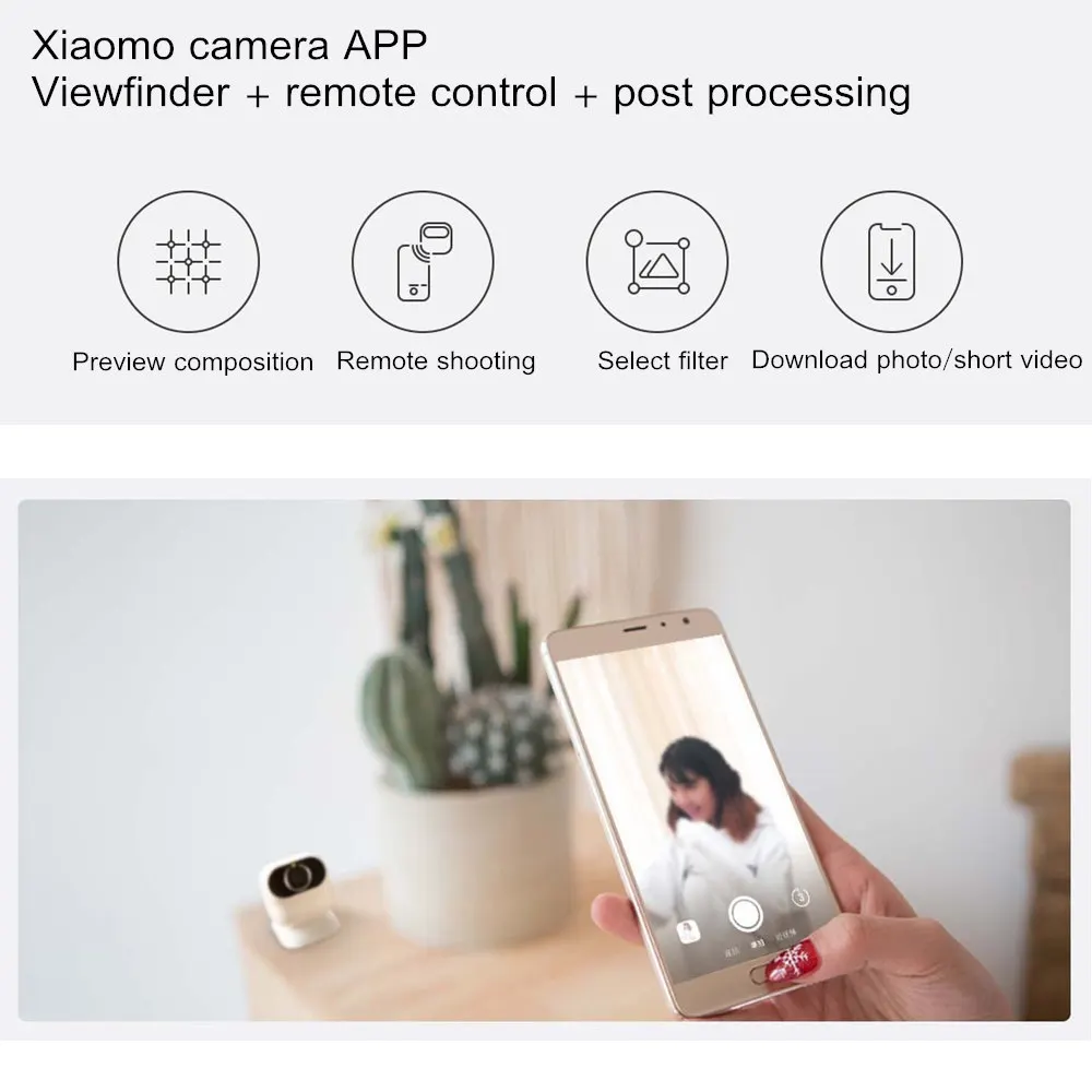 Xiaomi Xiaomo AI камера мини камера 13MP CG010 автопортреты Интеллектуальное распознавание жестов съемка угол Cam Smart APP