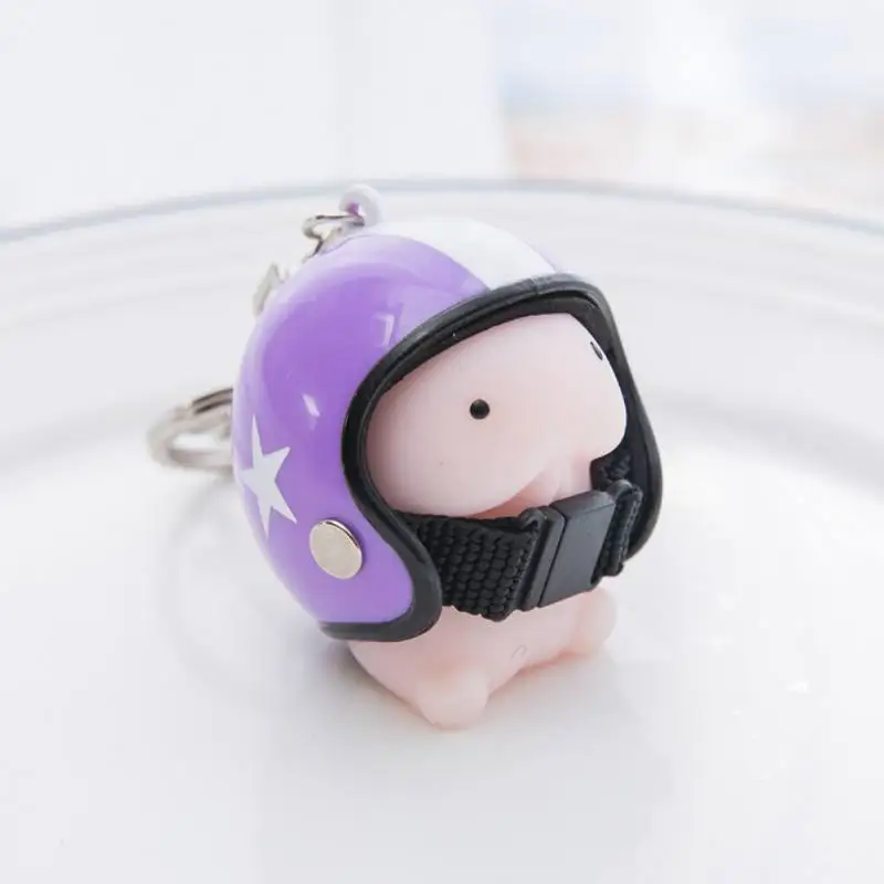 

Helmet Cute Keychain Keyring Collection Phone Strap Cure Decor Gift Dingding Squishy Reliever Prank Funny Toy Hot