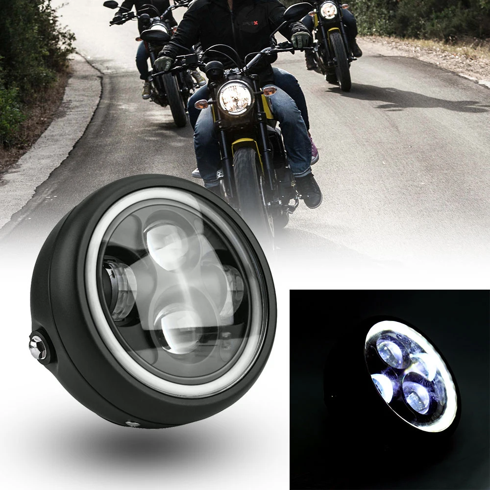 

6.5" Led Motorcycle Headlight for Harley with Angel Eye DRL Light For Harely Softail Dyna Sportster Chopper Cruiser Head light