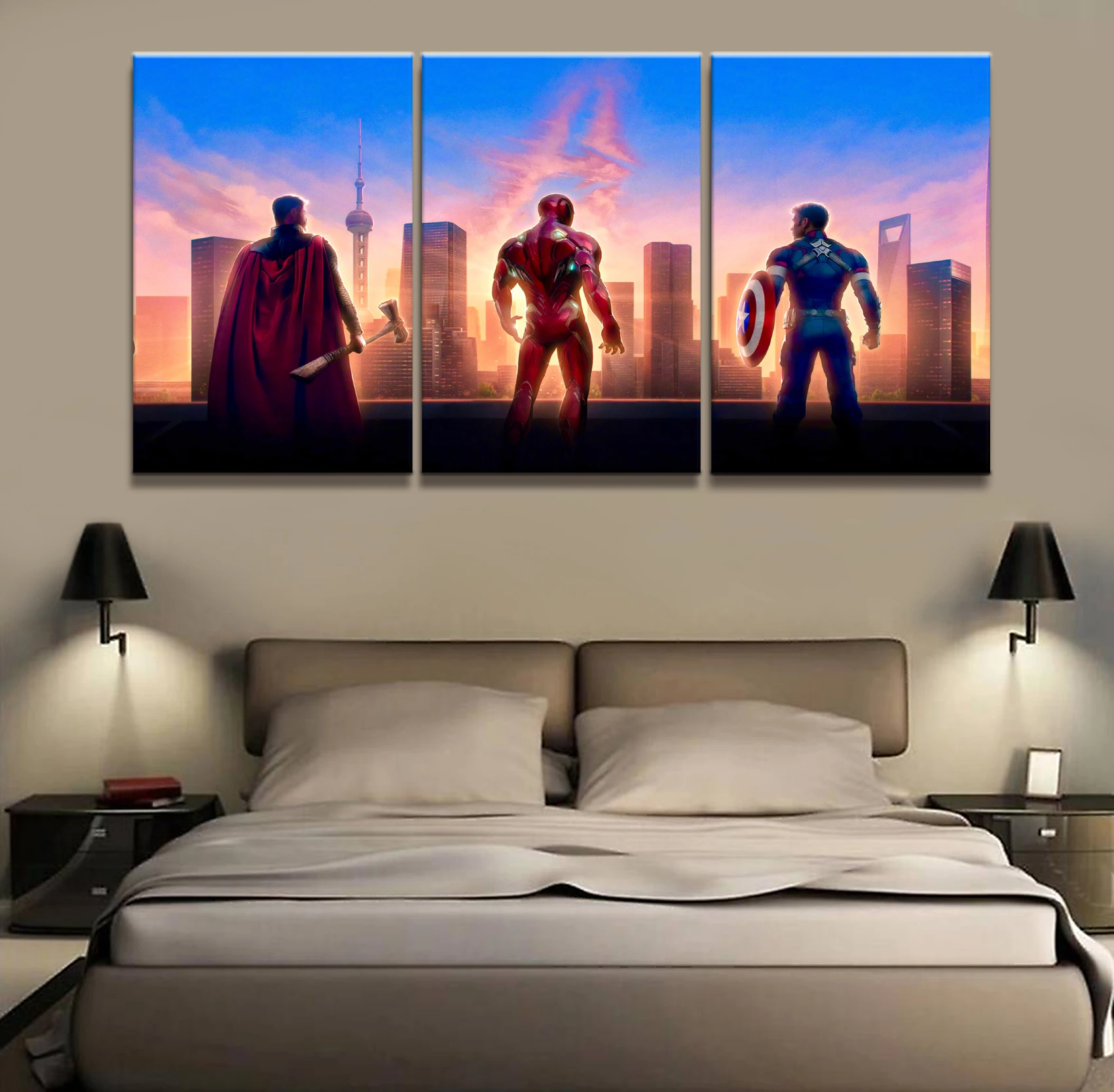 3 предмета Капитан Америка железные человеческие Мстители Endgame фильмы книги по искусству плакаты следы Живопись украшения стены для