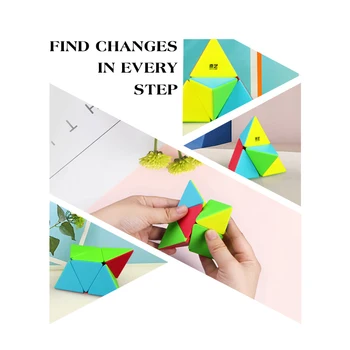 

2019 New Arrivals Qiyi 2x2x2 Pyramid Magic Cube Educational Toys for Brain Trainning - Colorful