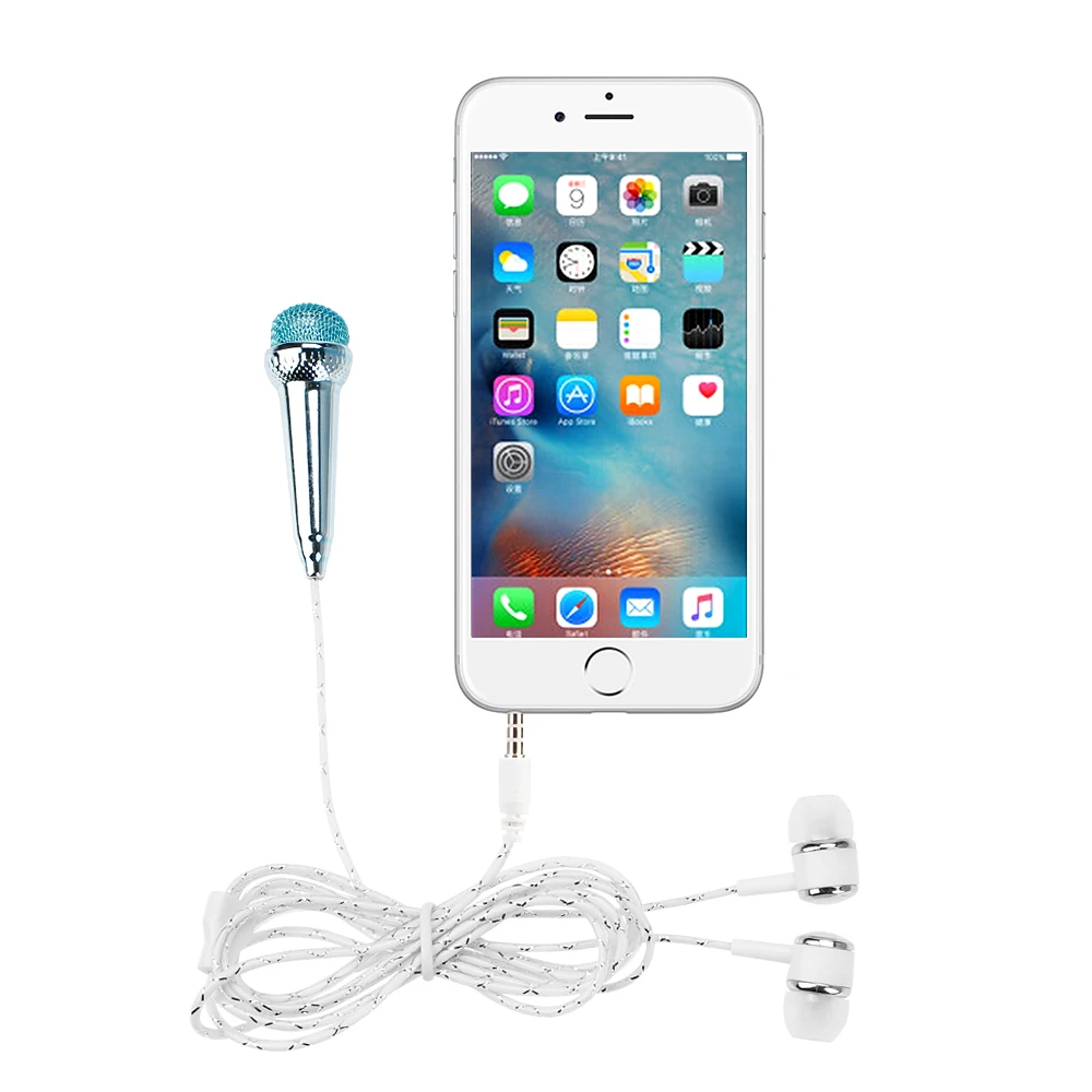 Microphones microphone for phone filter with earphone kit recorder smartphone karaoke mini microphone for phone external (2)