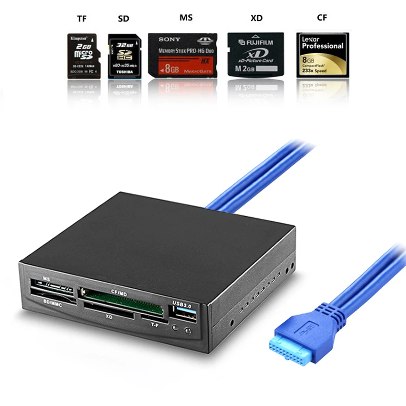 Все в 1 внутренний кардридер USB 3 0 5 &quotFloppy Bay Передняя панель SD CF MS XD TF флэш память