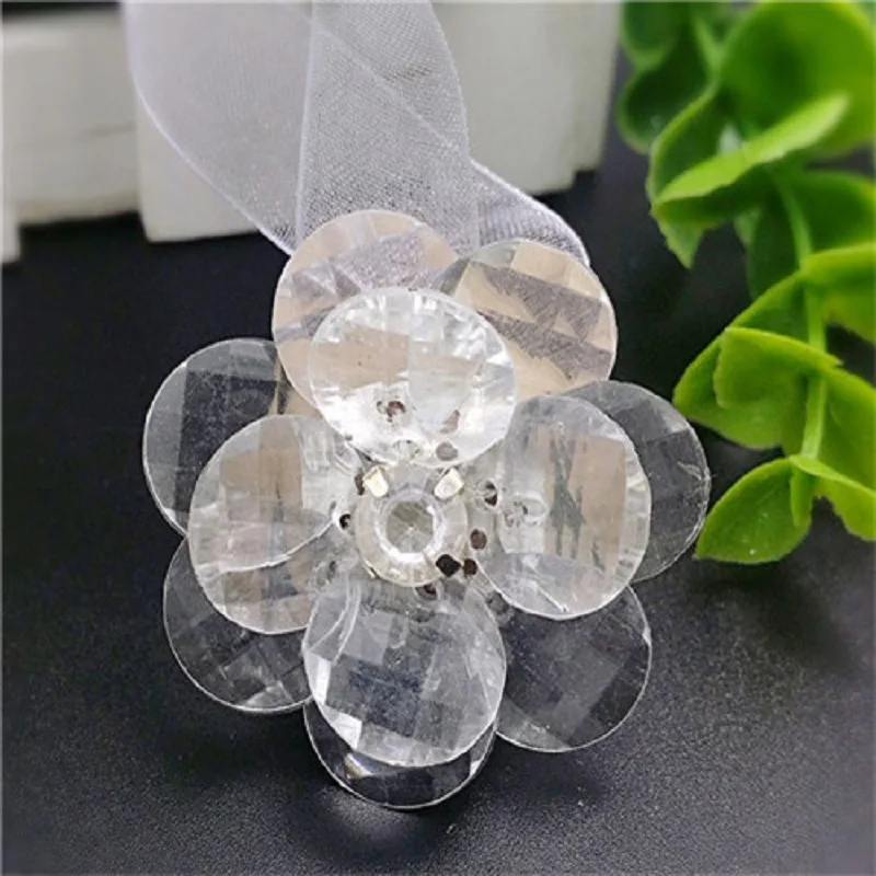 2PCS/Set Magnetic Curtain Accessories Magnet Buckle Strap Transparent Flower Shape Silk Ribbon Clip Poles Track Home Decoration | Дом и сад