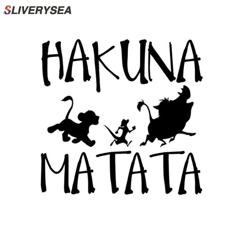 

SLIVERYSEA 13.8cm*13.3cm HAKUNA MATATA Lion King Simba Car Styling Vinyl Car Sticker Car Decal for Vehicle Body Sticker
