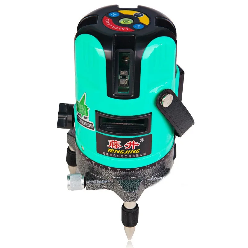 Buy 5 line 1 point Green laser level 360 degree rotary cross laser line level