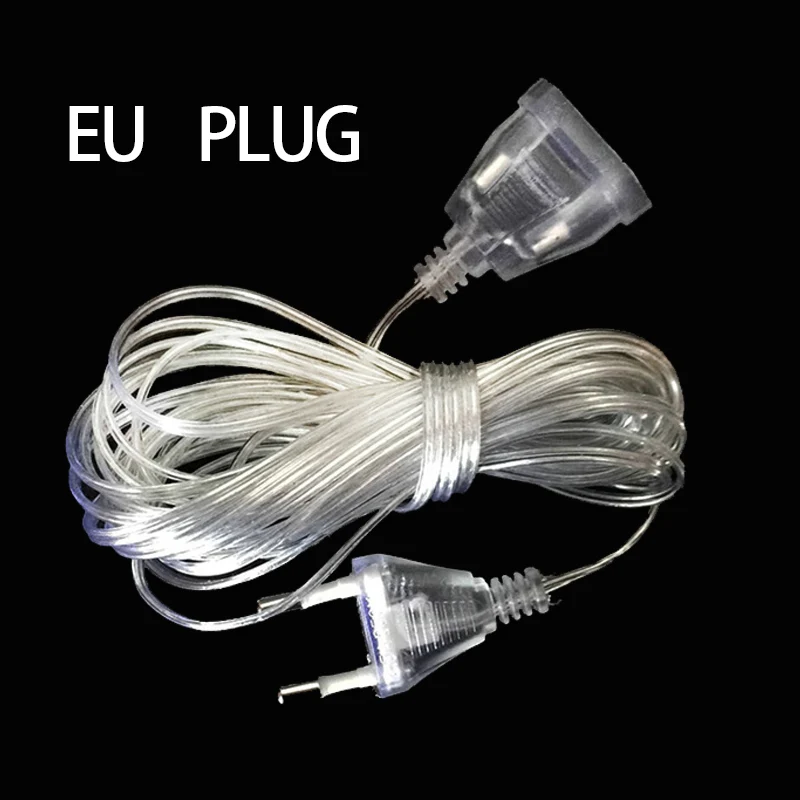 3.5M 220V EU US Plug Transparent Extended Wire christmas lights led string light wedding party ...