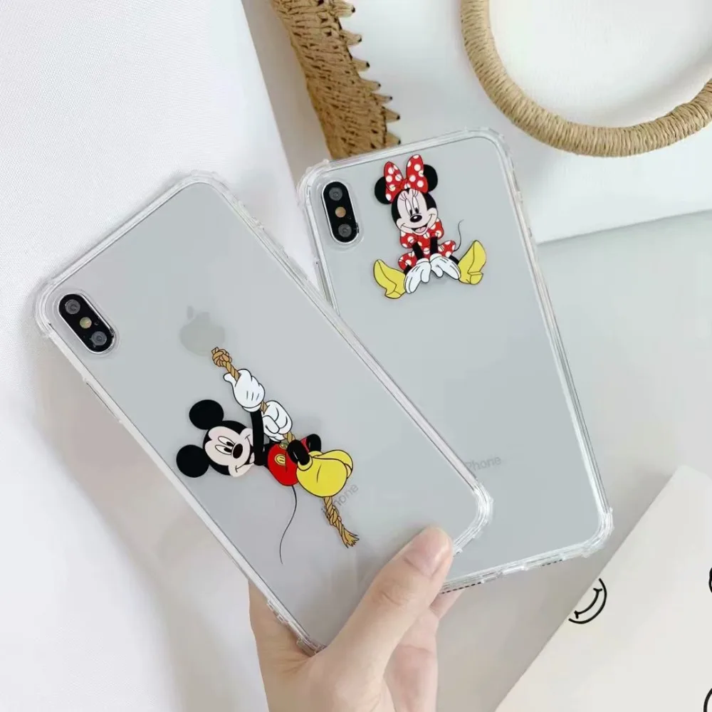 ORYKSZ Cartoon Mickey Phone Case For iphone XS Max XR X 6 6S 8 7 plus Back Cover Transparent Soft Tpu Cases Capa |