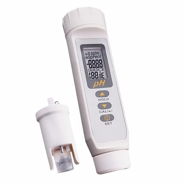 Portable Digital Waterproof Detachable pH Temperature Pen Meter Auto Calibration 3 Points High Accuracy + Built-in ATC