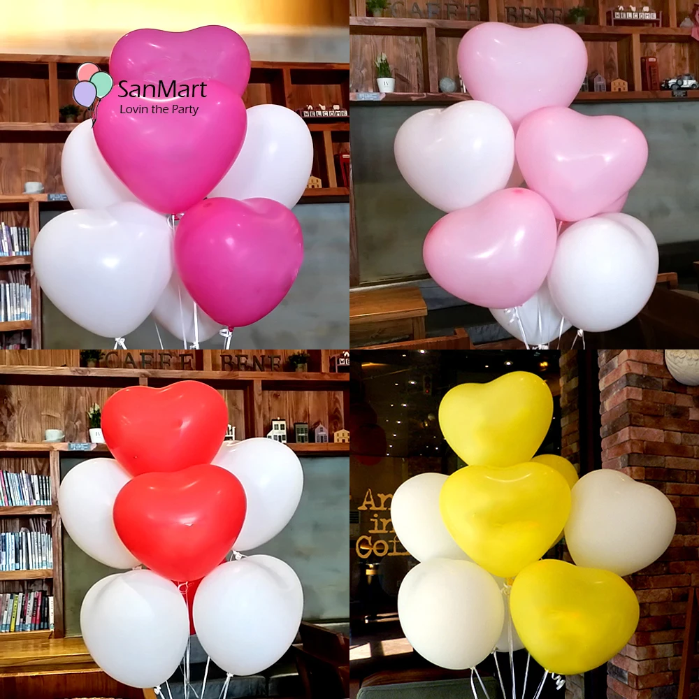 

8Pcs Heart Shaped Love Balloon Pink Rose Orange Red Kids Girls Party Birthday Balloon Wedding Marriage Decor Valentine Globos