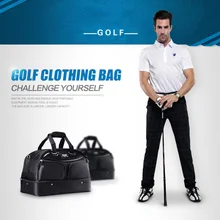 2016 Marca Saco De Roupas de Golfe Homens Sapatos Pretos Pacote Sacos de Grande Capacidade Saco de Roupas Double-deck