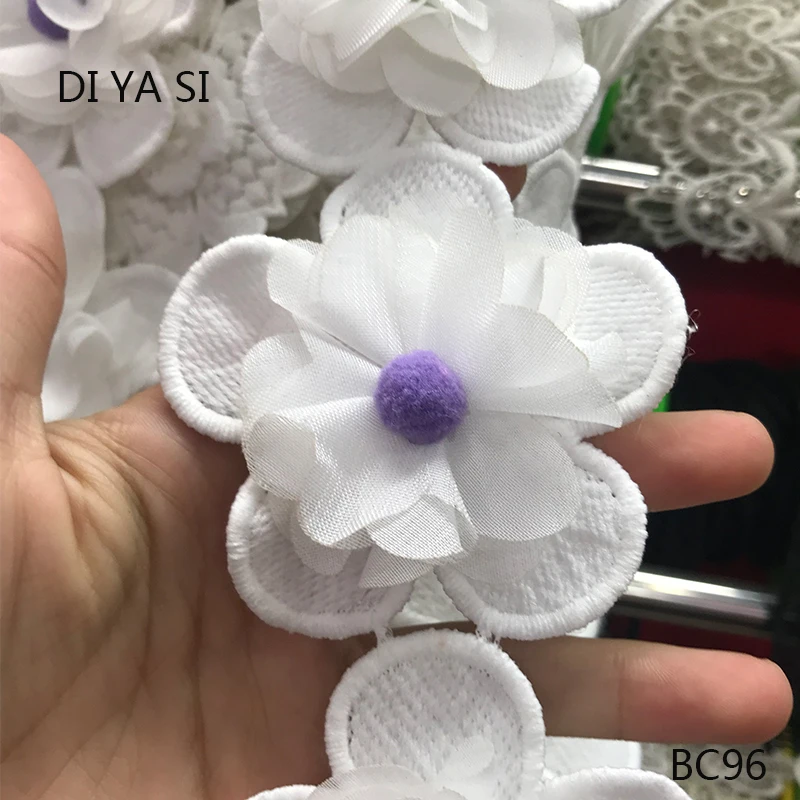 

flower size:4.5*4.5cm lace ribbon high quality 5yards,DIY handmade materials,wedding gift wrap BC96