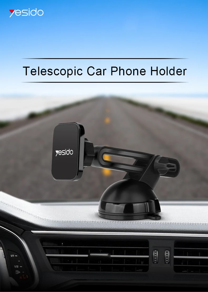 Yesido C39 телескопическая Магнитная автомобильная подставка для телефона на лобовое стекло присоска Автомобильный держатель для телефона в автомобиле магнитный держатель-подставка