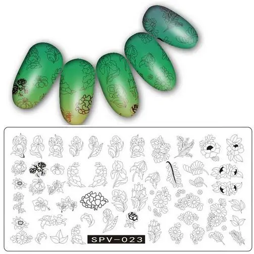 SPV штамповки для ногтей пластины кружева цветок животный узор ногтей штамп штамповка шаблон и форма для ногтей трафаретные гвозди инструмент - Цвет: SPV23