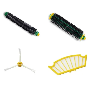 

4 Pc/lot 3 Arms Sidebrush + filter kit replacement for Irobot Roomba 500 527 528 530 532 535 540 555 560 562 570 572 580 581 590