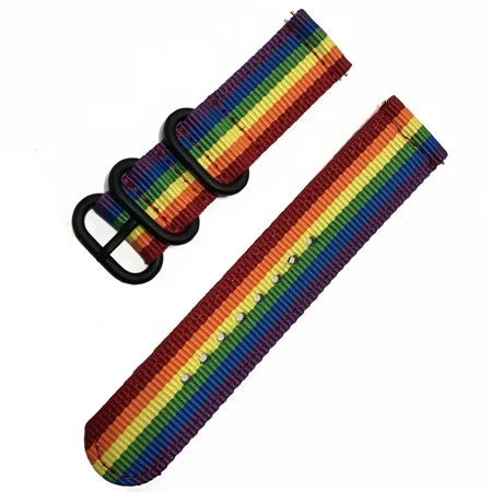 YUEDAER Ремешки для наручных часов нейлоновый ремень с металлической пряжкой ремешок для Xiaomi Huami Amazfit Bip Bit Band аксессуары для браслетов - Цвет: rainbow