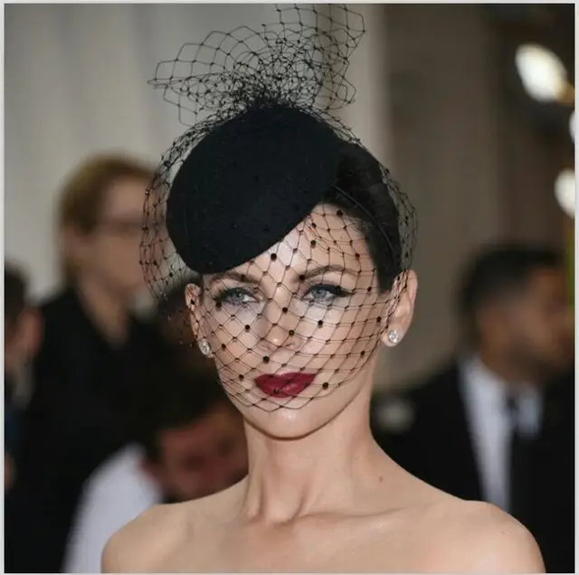 Best Selling Beautiful Black and Ivory Birdcage Bridal Fascinator Bride