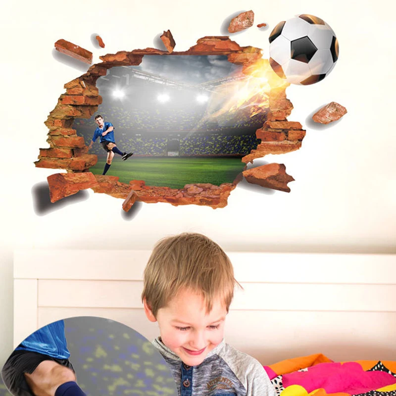 3d Effect World Cup Football Wall Stickers Home Decor Living Room