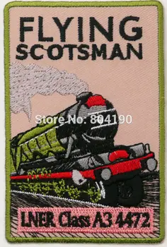 

4" THE FLYING SCOTSMAN LNER Railway Embroidered Biker Vest Emblem punk rockabilly applique sew on/ iron on patch Free Shipping