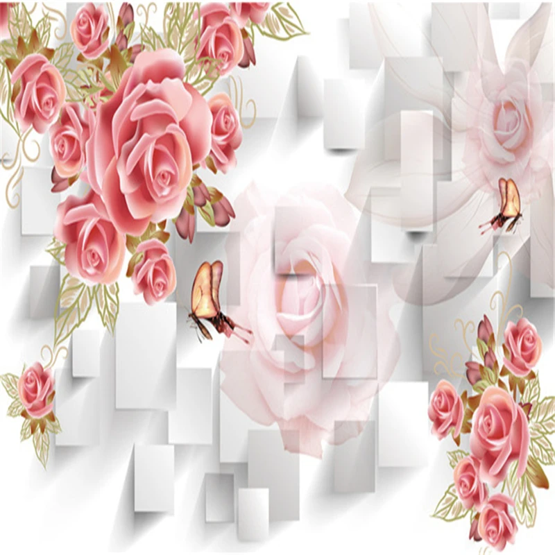 papier peint Custom 3d mural wall paper Three-dimensional large mural wallpaper Flowers bedroom living room sofa photo wallpaper