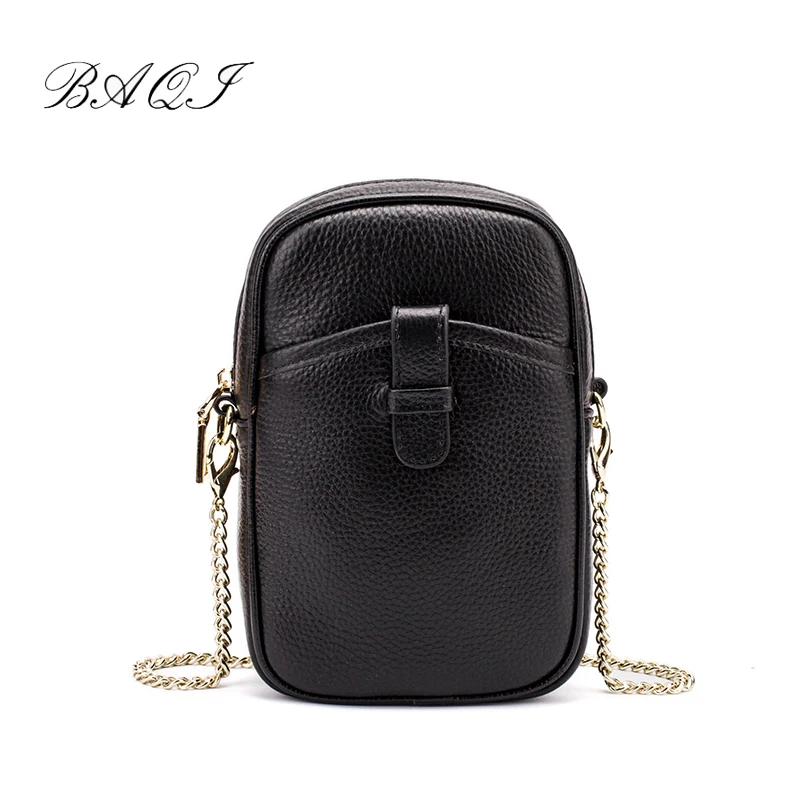 

BAQI Women Shoulder Bag Small 2019 Fashion Genuine Cow Leather Women Messenger Crossbody Bag Casual Flap Purse Phone Bag Ladies