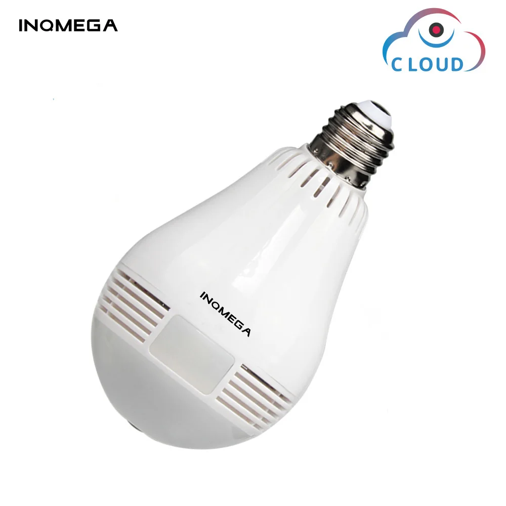 INQMEGA 960P Cloud Wireless IP Camera Bulb Light Panoramic Home Security Surveillance 360 Degree 3D VR