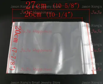 

100Pcs Self Sealing Transprant Zip Lock Plastic Packing Bags 20*27cm ob1016