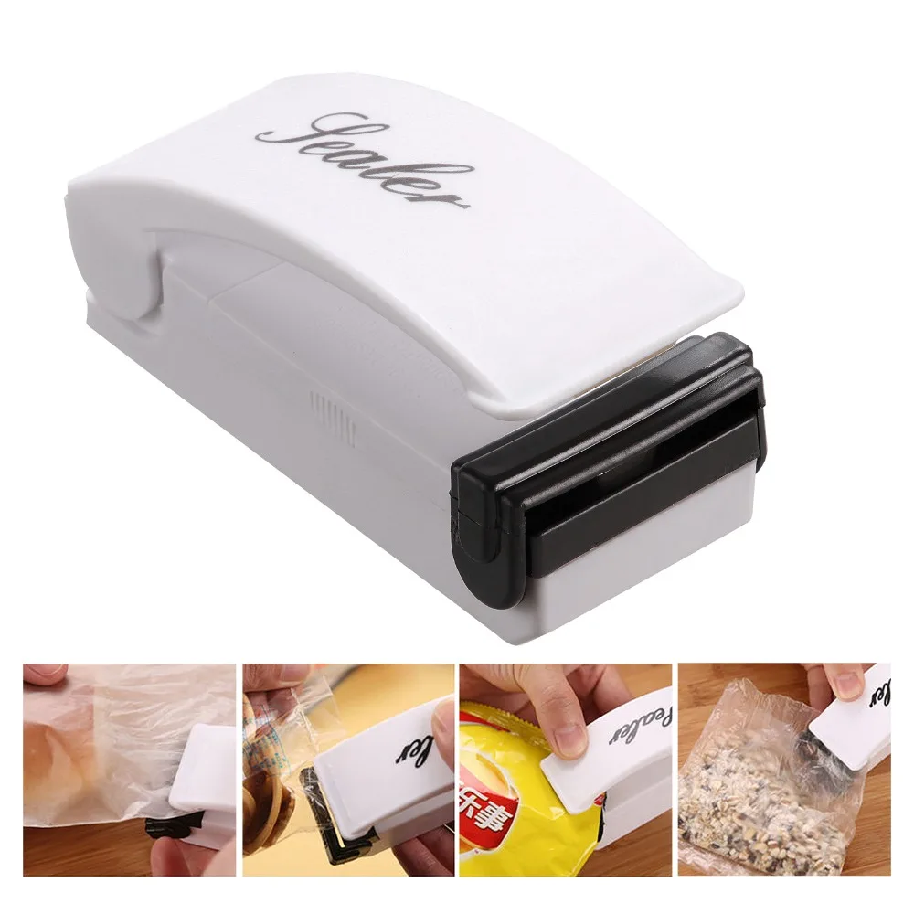

Portable Mini Heat Sealing Machine Food Bag Package Sealer Capper Sealing Tool Packing Plastic Bag Clips