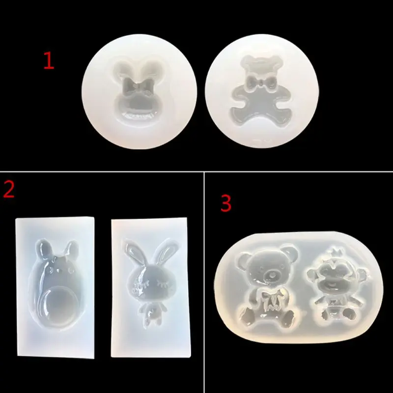 2 шт./компл. Носки с рисунком медведя из мультика и кролика силиконовые формы смолы формы для DIY небольшая Бриллиантовая подвеска форма для