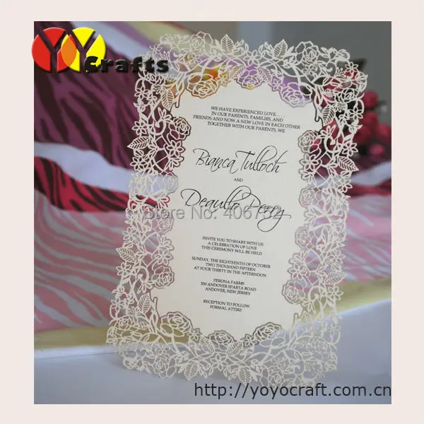 2018 Latest Whole Price Rose Ivory Color Laser Cut Wedding 2018 Latest Whole Price Rose Ivory Color Laser Cut Wedding Invitation Greeting Card Models With Insert And Envelop In Cards Invitations From Home