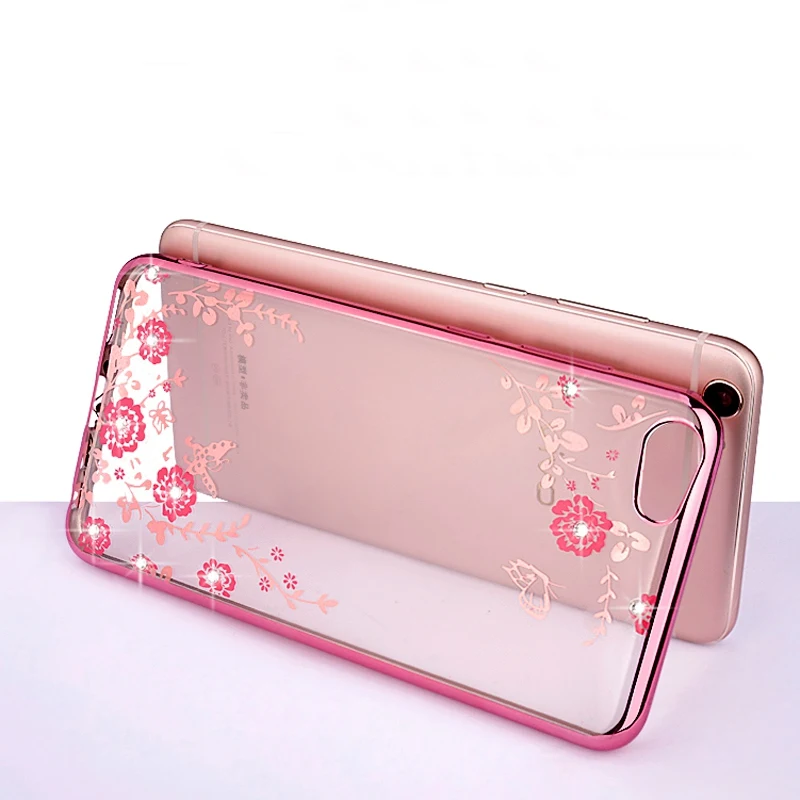 

For Vivo Y91i Y91 Y95 V11i V11 Pro A83 Y71i Y81i Y81S Y85 Y67 Y66 Y53 2017 V9 V5 V5S Case Soft TPU Bling Floral Protective Cover