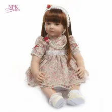NPK 60 см силиконовая кукла-Реборн, игрушки 24 дюйма, виниловая кукла принцессы для маленьких девочек, высокое качество, подарок на день рождения, игрушка для игры в дом
