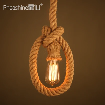 

American Village loft rope pendant light for dining room Restaurant Bar Cafe droplight
