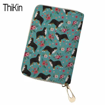 

THIKIN Women Cardholder Wallet Case Schnauzer 3D Printing Female Card Holder for Girls Travel Card & Id Holders Lady Pochette