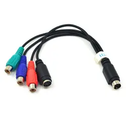 7 Pin S-Video женщин RGB/3 RCA и 4 pin S-Video женский компонент Adaoter кабель 20 см для ПК DVD HDTV