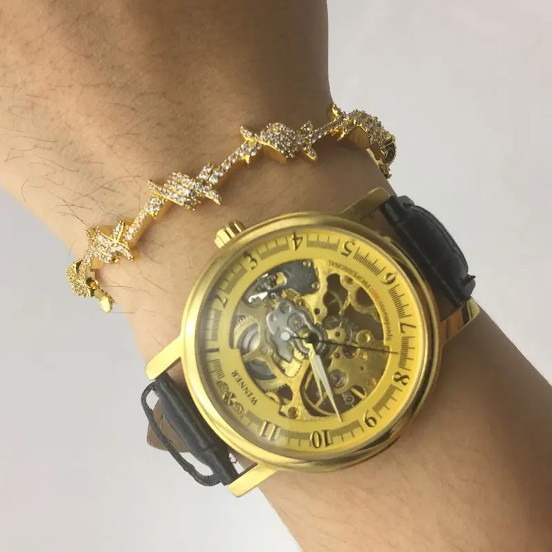 Откройте манжеты поворот шипы провод Для мужчин браслет Pulsera Титан Сталь с камнями mujer геометрический браслет браслеты 16-20 см колючей ювелирные изделия