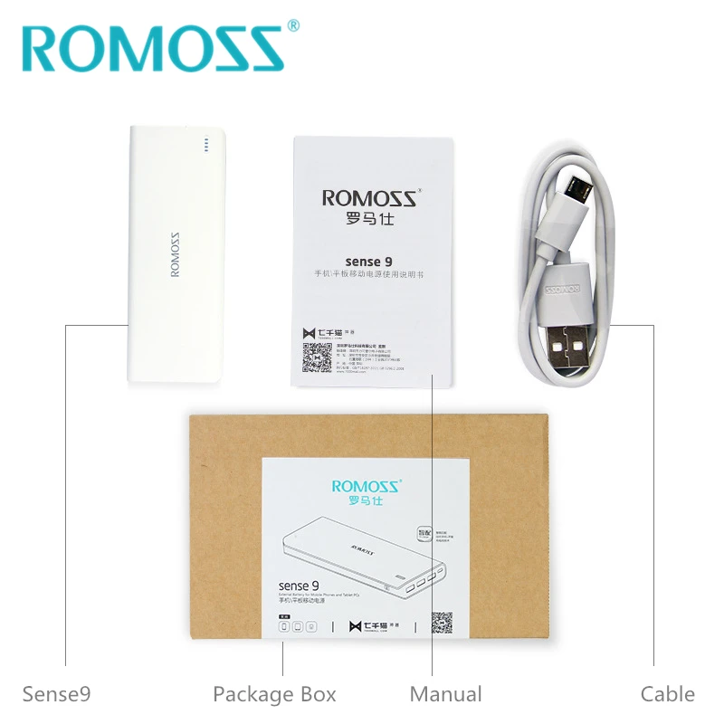 ROMOSS Sense 9 power Bank 25000mAh power bank 3 USB выход портативное зарядное устройство Внешняя резервная мощность для iPhone и samsung