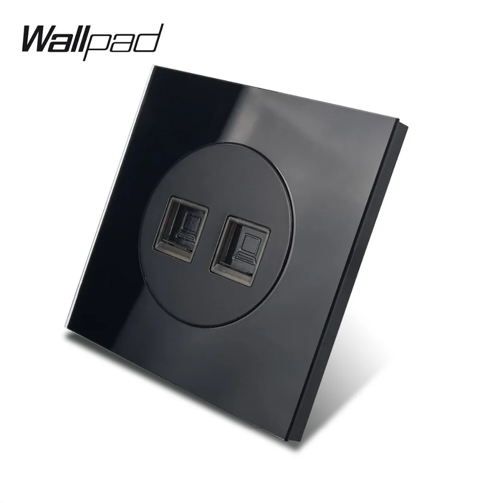 Wallpad L6 черная панель из закаленного стекла одиночный двойной Cat6 RJ45 Ethernet