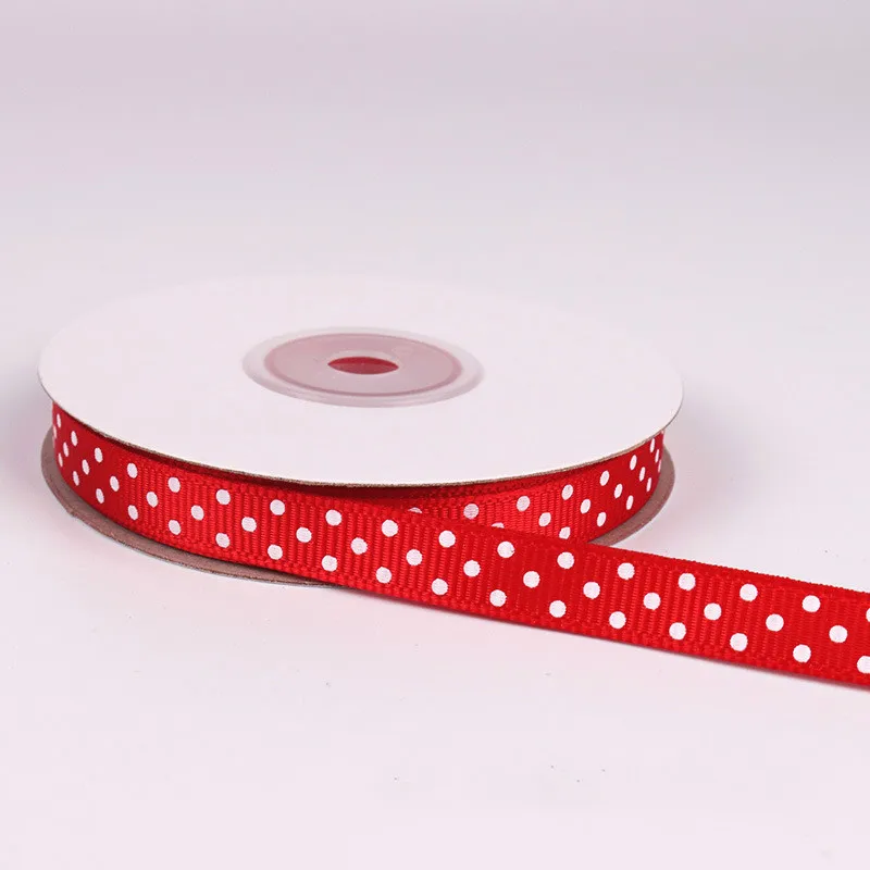 Fashion 25Yards/Roll High Quality Dots 15 Colors Grosgrain Satin Ribbon Scrapbooking Party Decorations Bowknot Accessories Gifts - Цвет: 5