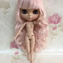 Шарнир тела Обнаженная кукла Блит розовые волосы загар кожа Заводская кукла