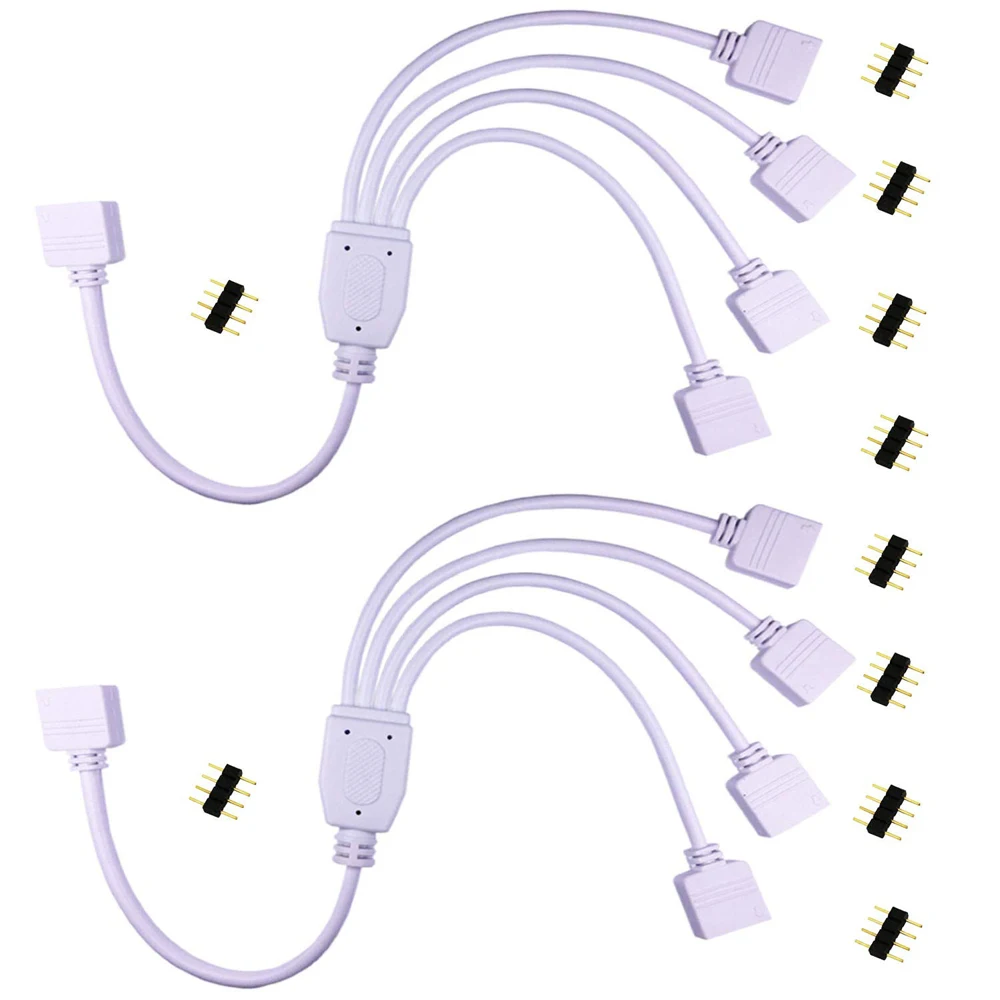 4 контакта 5 контактов RGB коннектор RGBW Удлинительный кабель женский 1 до 2 3