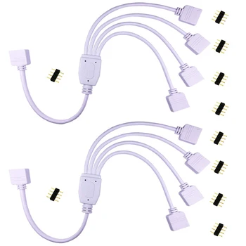 

4 Pin 5 Pin RGB RGBW Connector extension Cable female 1 to 2 3 4 Splitter wire For 5050 3528 RGB RGBW RGBWW LED Strip Light